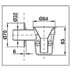 Воронка сифон бойлера кутова 32 мм хром Boiler Series, фото 5