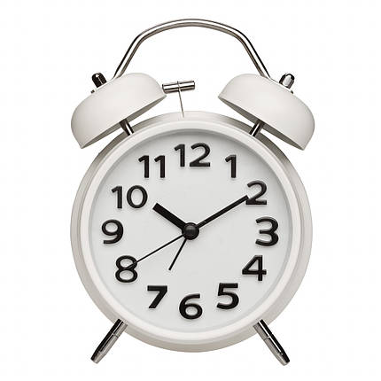 Кварцовий настільний годинник-будильник TFA Metal Bell Alarm Clock 60.1040.02 (White), фото 3