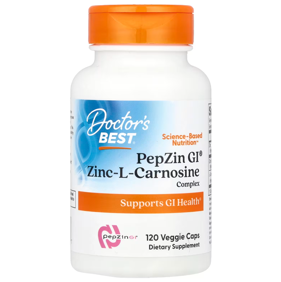 Doctor's Best PepZin GI комплекс цинк-L-карнозина 120 вегетаріанських капсул