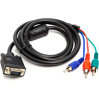 Оригінал! Перехідник VGA (M) to 3*RCA (M), 1080p 1.0m PowerPlant (CA912001) - Вища Якість!