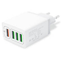 Оригінал! Зарядний пристрій XoKo QC-405 4 USB 6.2A White (QC-405-WH) - Вища Якість!