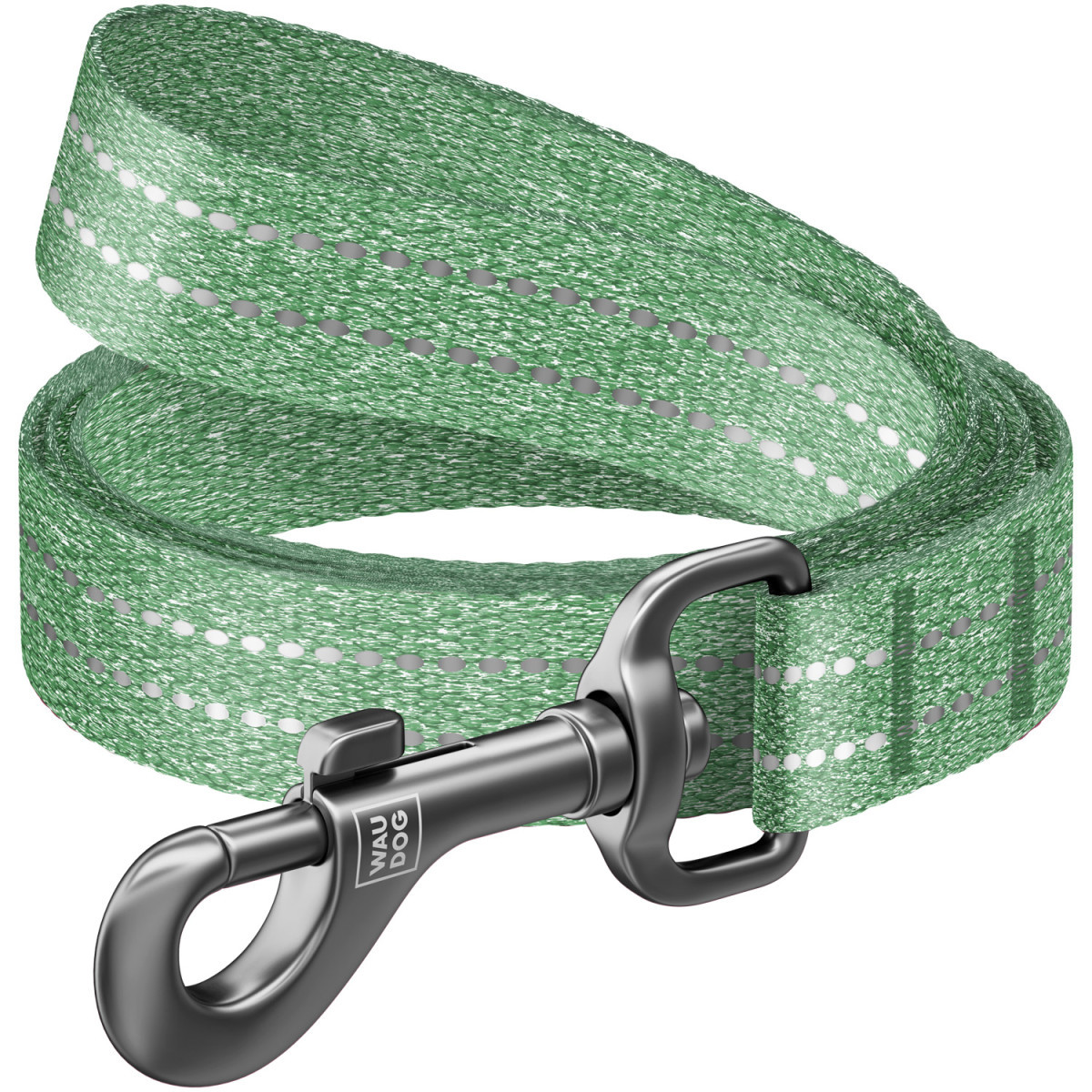 Повідець 500 cм 20 мм Waudog Re-cotton зелений з відновленої бавовни для собак, фото 1