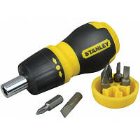 Оригінал! Набір викруток Stanley Multibit Stubby, реверсивна, з 6 змінними бітами (0-66-358) - Вища Якість!