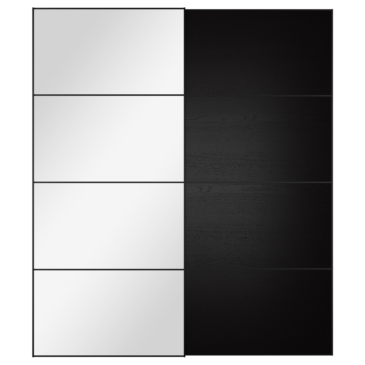 AULI/ILSENG Пара розсувних дверей, дзеркальне скло, чорно-коричневий 999.303.48