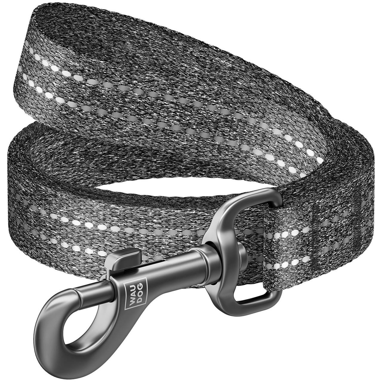 Повідець 500 cм 25 мм Waudog Re-cotton сірий з відновленої бавовни для собак, фото 1