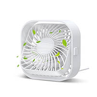 Портативний міні-вентилятор Topk K50 USB charging 360° rotating White, фото 3