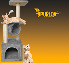 Кігтеточка будиночок дряпак для кота Purlov 90 см, фото 4