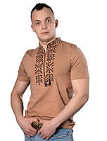 Вишиванка чоловіча Тризуб бежева розміри M, L