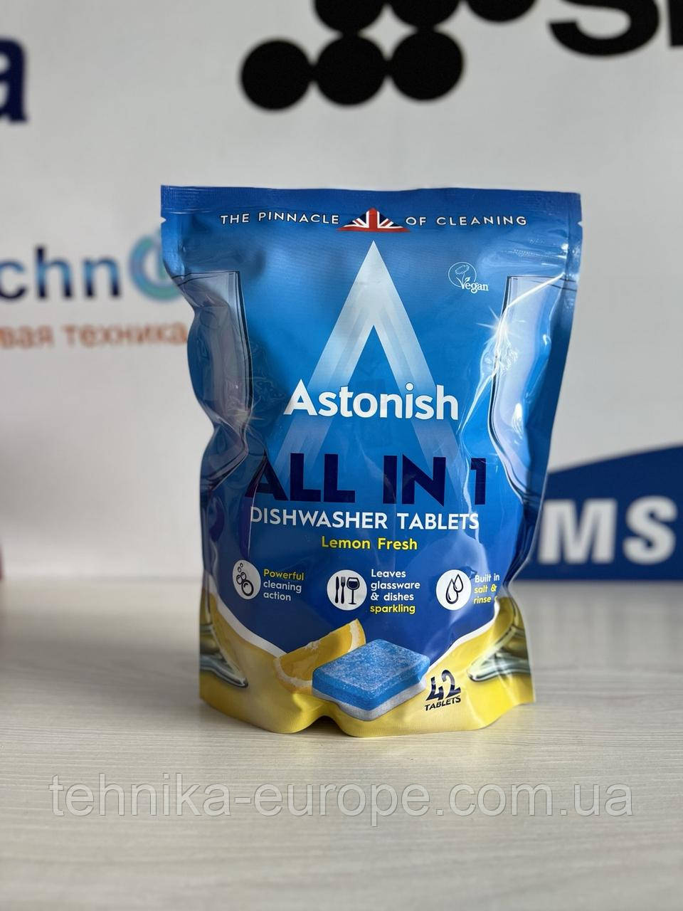 Таблетки для посудомоечной машины all in 1 з солью та ополаскивателем 42 шт Astonish Z19