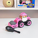 Дитяча машинка-конструктор LY032C на шурупах, спецтехніка з викруткою Каток, фото 3
