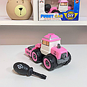 Дитяча машинка-конструктор LY032C на шурупах, спецтехніка з викруткою Каток, фото 4