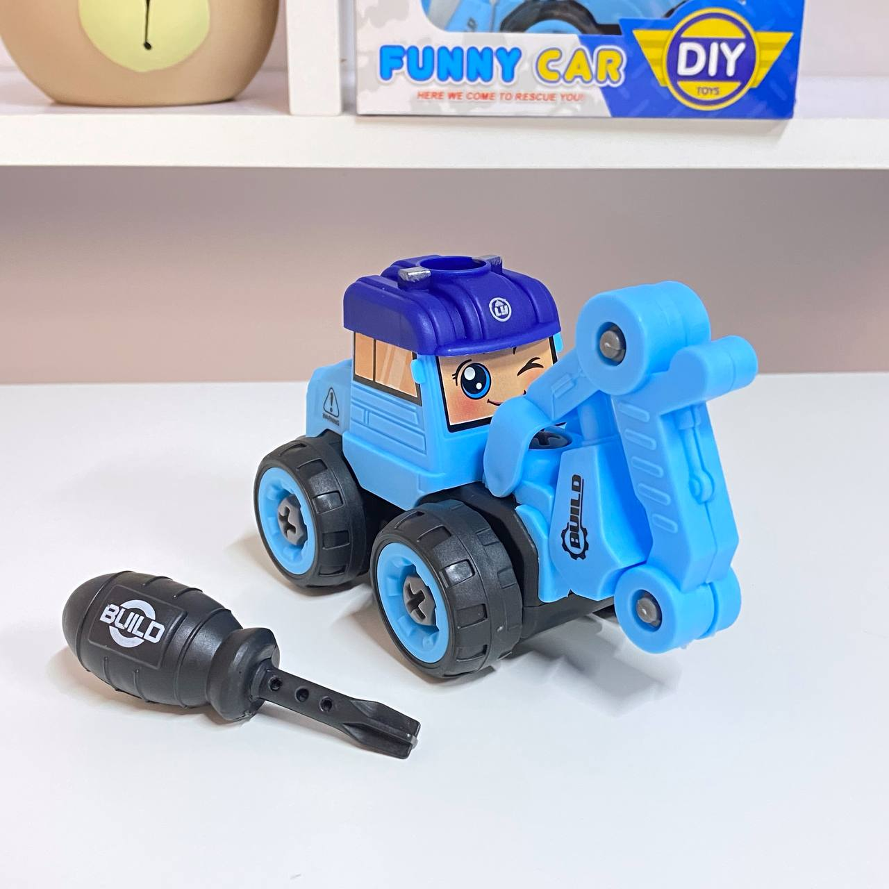 Дитяча машинка-конструктор LY032C на шурупах, спецтехніка з викруткою Бурувальна, фото 1