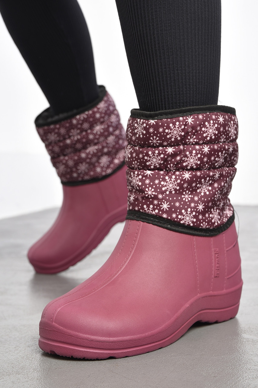 Дутики жіночі на хутрі бордового кольору р.37/38 184867P, фото 1