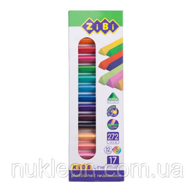 Популярний! Пластилін ZiBi 17 кольорів (12 стандарт + 5 неон) 272 г (ZB.6228) - Краща якість тільки на Nukleon.com.ua