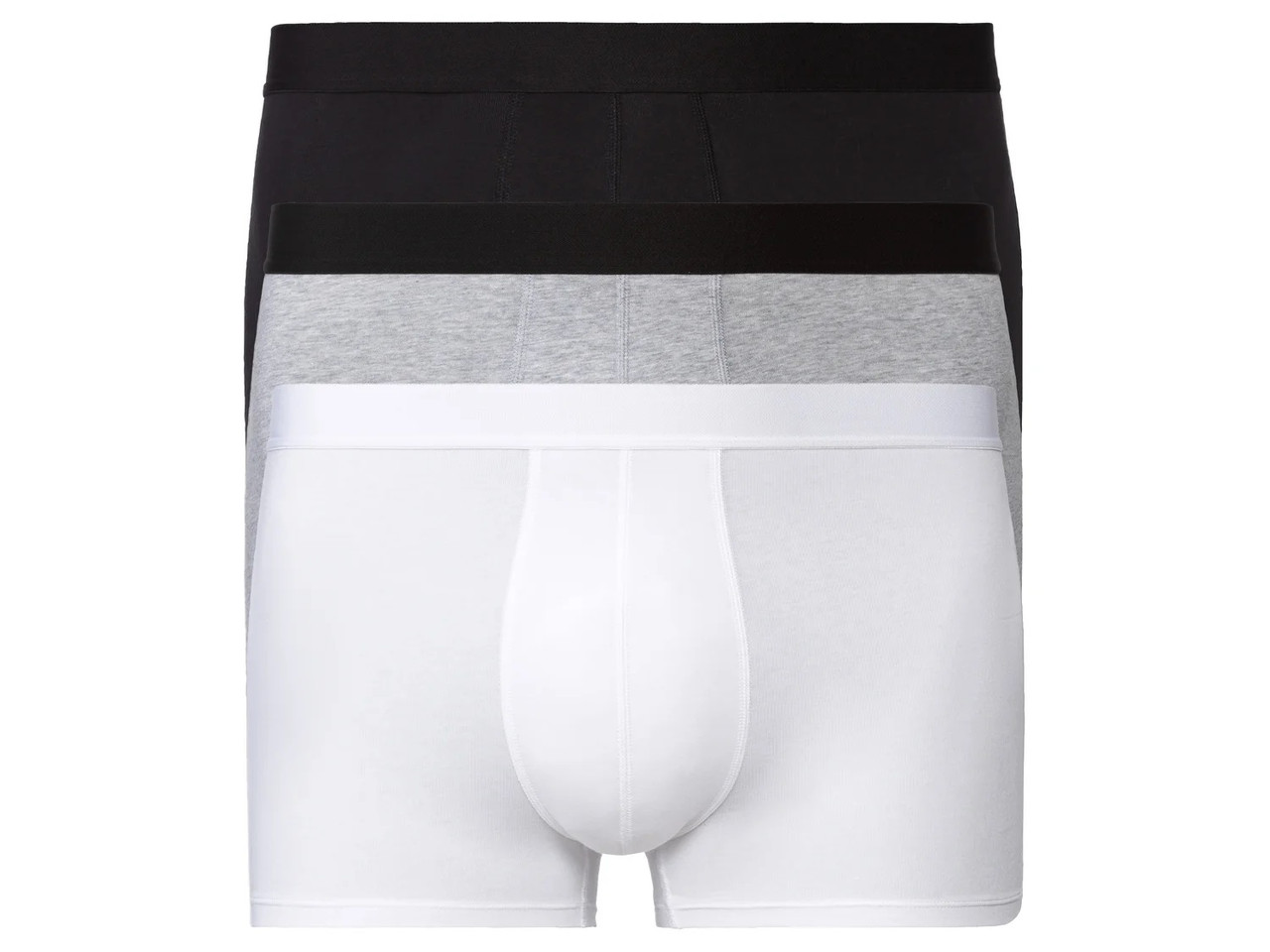 Комплект труси-боксери з 3 штук, розмір XXL, колір чорний, сірий, білий