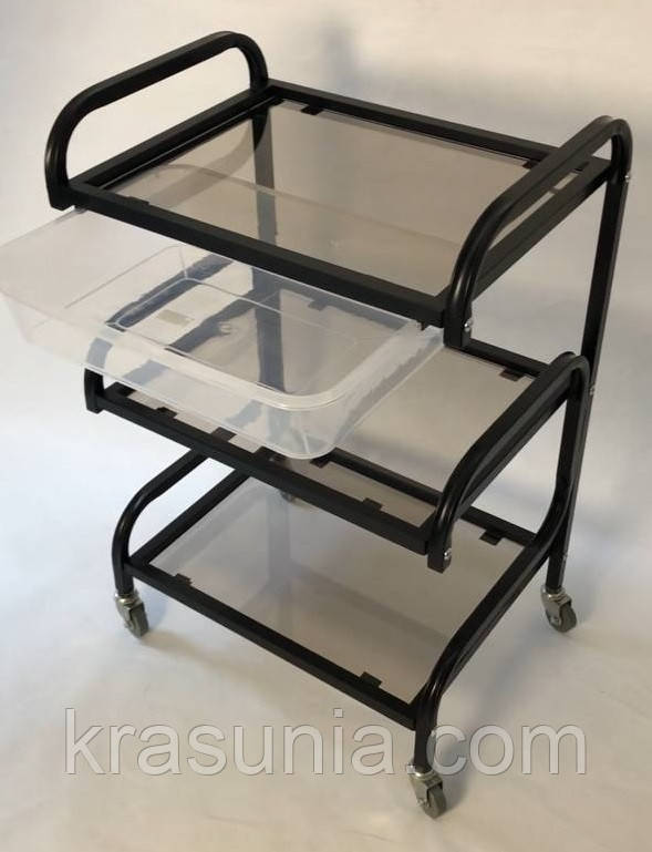 Косметологічний візок S3-l-b чорний, фото 1