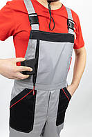 Спецодяг літній робочий напівкомбінезон «Будівельник-Pro сірий» (саржа)