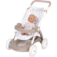 Оригінал! Коляска для ляльок Smoby Baby Nurse Прогулянка з кошиком Рожева пудра (254018) - Вища Якість!