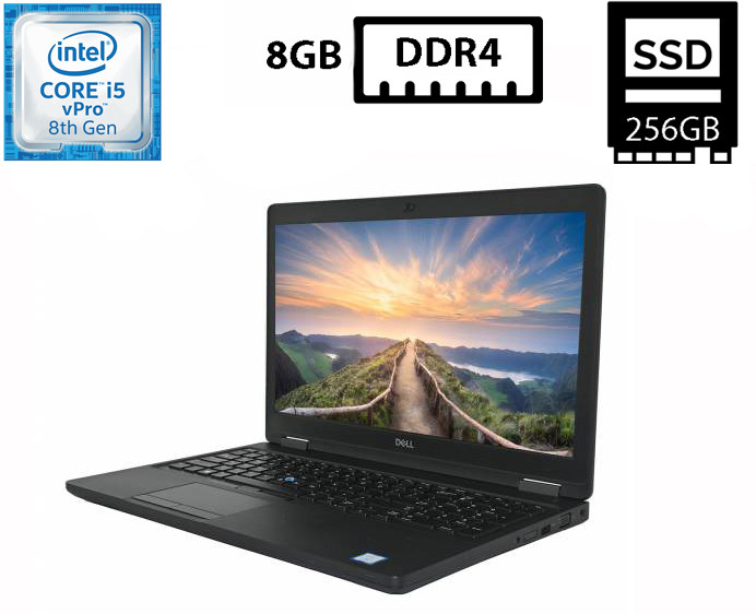 Ноутбук Dell Latitude 5590/15.6"TN 1366x768/Core i5-8250U 1.60GHz/8GB DDR4/SSD 256GB/Intel UHD Graphics Камера Б/В