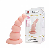 Великий анальний корок 14 см телесний на присоску, Пробка для анального сексу та фістинга стимулятор піраміда,, фото 8