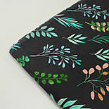 Бязь "Різнокольорові гілки" на чорному № Е-3326, фото 7