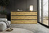 Великий місткий недорогий сучасний комод для речей під телевізор у вітальню зал з ДСП без ручок Ідея 6Ш 160*76 см дуб артизан, фото 2