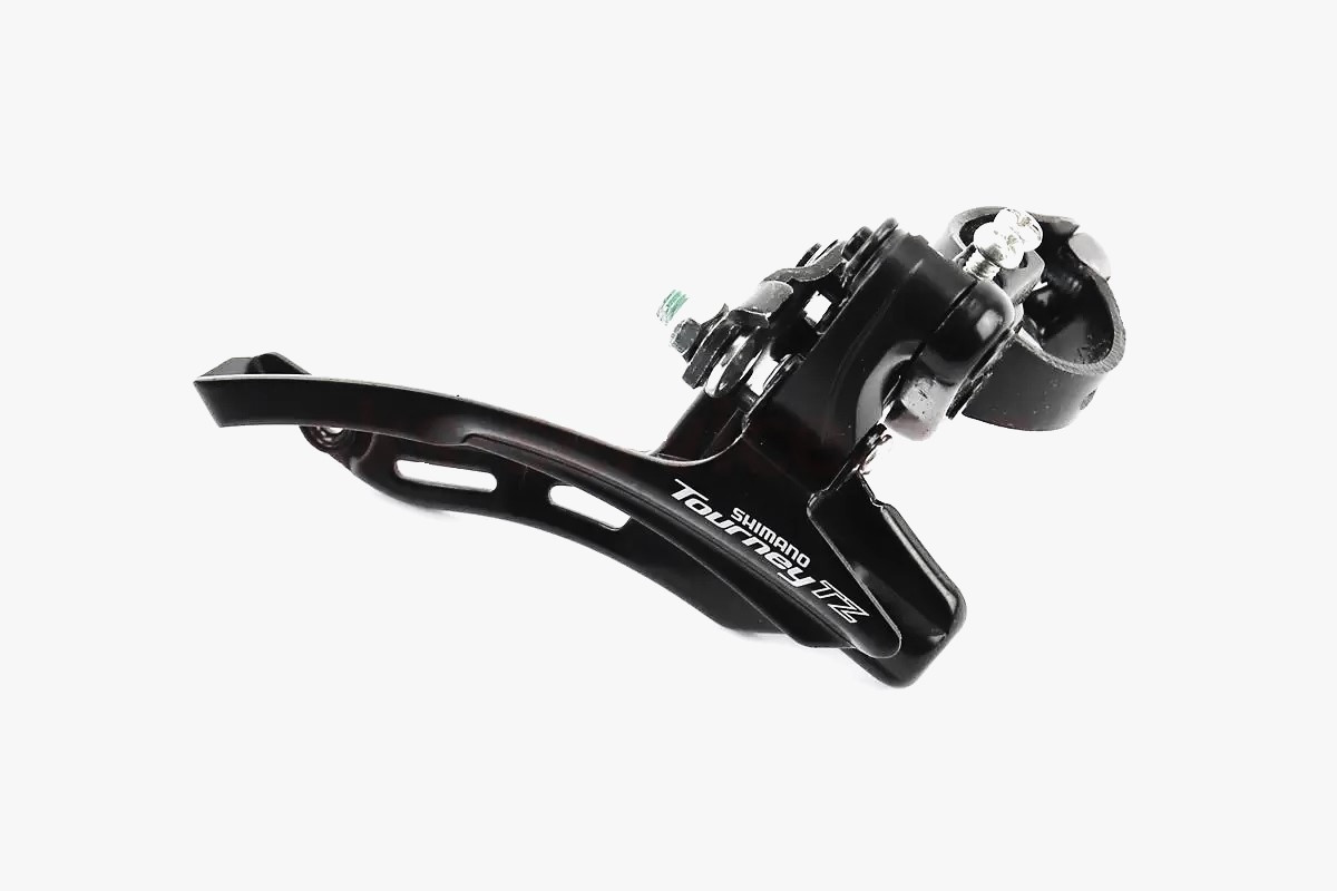 Пермикач ланцюга передній з верхньою тягою, кріпл. 28,6мм, під зірку 42Т, чорний FD-TZ 500