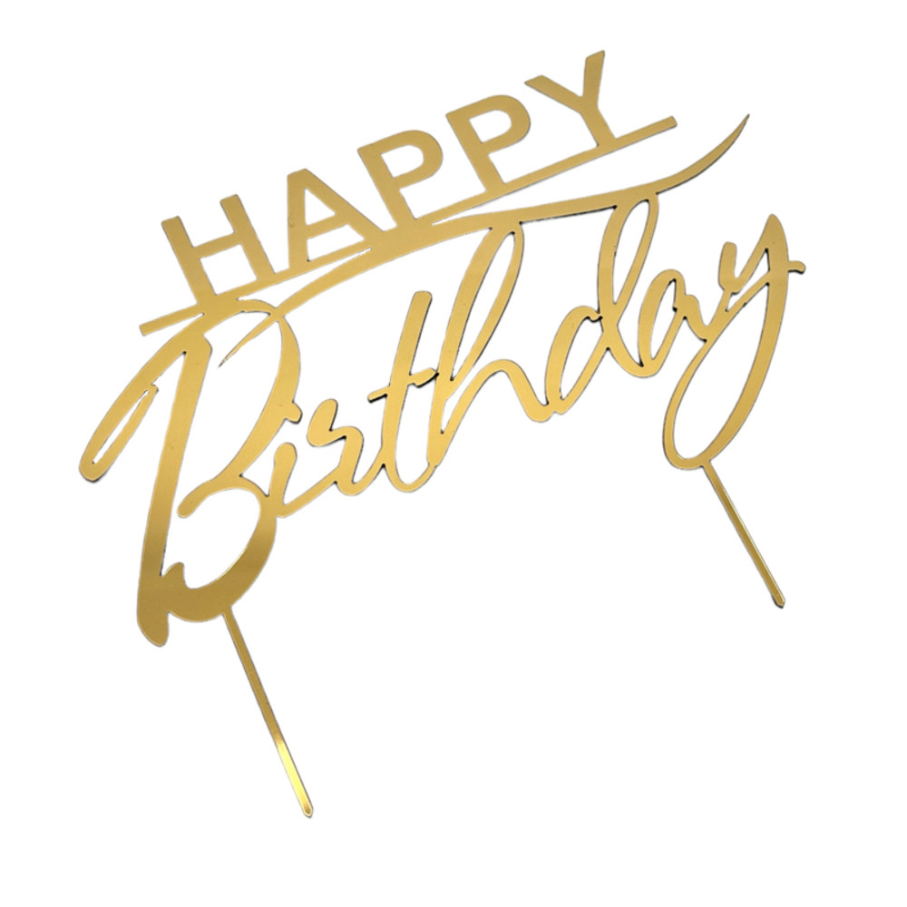 Дзеркальний топпер "Happy Birthday" , золото