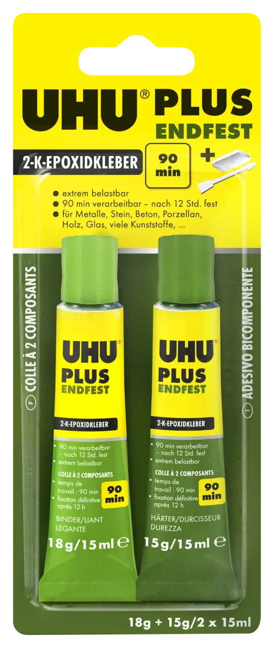 Клей UHU двокомпонентний епоксидний Plus Endfest 90 хвилин