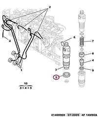 Шайба під форсунку Peugeot Boxer, Citroen Jumper (1994-2002) 2.5D/TD, 198133
