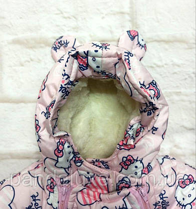 Зимовий дитячий комбінезон трансформер Hello Kitty для дівчинки 0-15 мес., фото 3