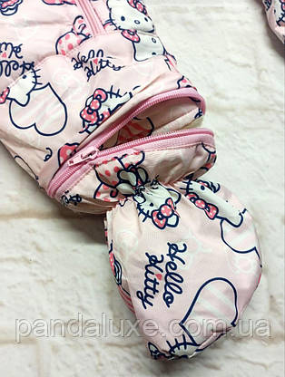 Зимовий дитячий комбінезон трансформер Hello Kitty для дівчинки 0-15 мес., фото 5