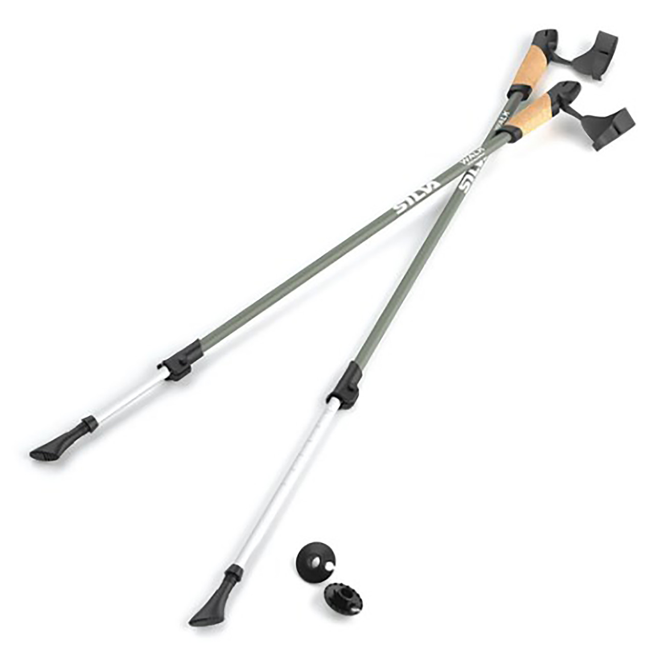 Палиці для скандинавської ходьби Silva Walking Poles Aluminum Cork, 104-140 см, Grey, фото 1
