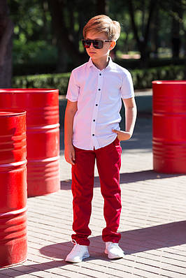 Штани MUSTI для хлопчика 2-6 років арт.1401-1, Розмір дитячого одягу (по зросту) 92, Колір Бордовий