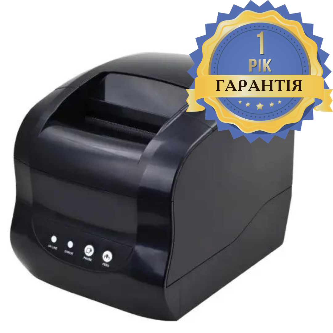 Принтер чеків-етикеток Xprinter XP-365B USB + RS-232 + Ethernet, фото 1