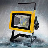 Світлодіодний акумуляторний прожектор Led FloodLight 30W переносний ручний ліхтар на підставці, фото 4