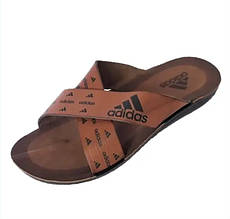 Чоловічі Шльопанці Тапочки Adidas Сланці Коричневі Адідас (розміри: 40,41,42)