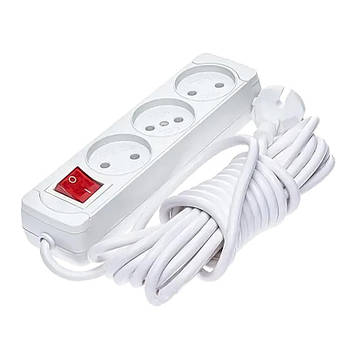 Електричний подовжувач із вимикачем на 3шт/3м