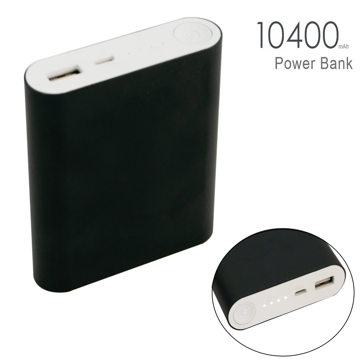 Портативний зарядник на 10400mAh Чорний повербанк для телефону | зовнішній акумулятор для телефону