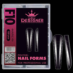 Верхні форми, для нарощування нігтів полігелем/акрігелем Дизайнер, 120 шт./уп. №F10 Marilyn