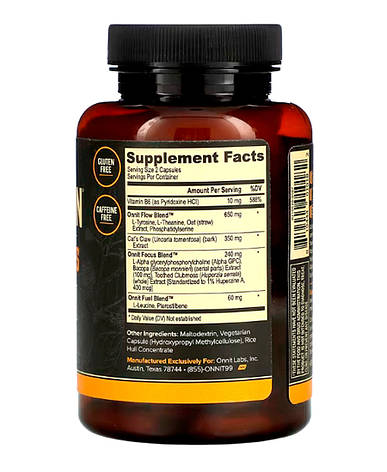 Вітаміни для мозку Onnit Alpha Brain Memory and Focus 30 капс США, фото 3