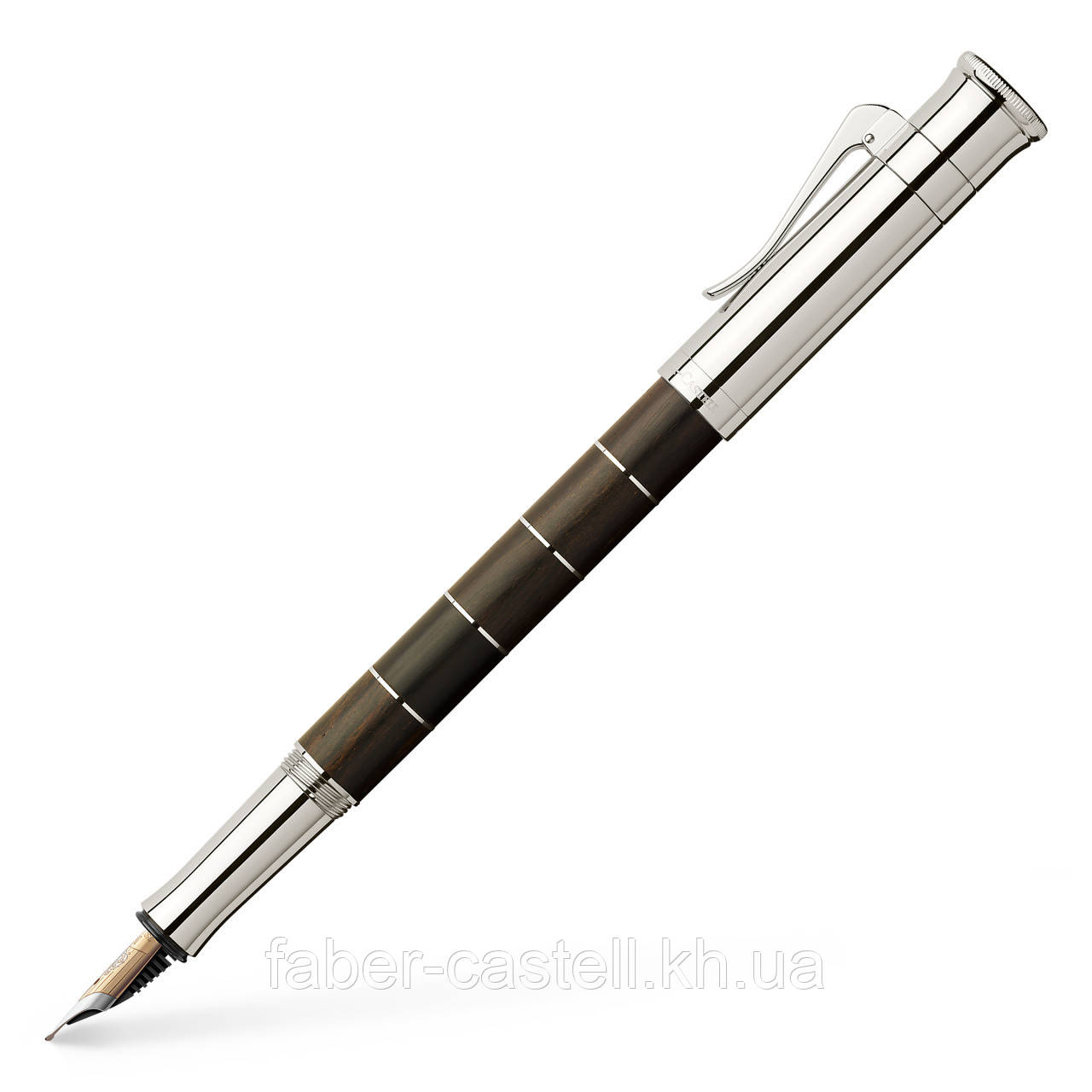 Ручка перова Graf von Faber-Castell Anello Grenadilla з колекціі Classic Anello, перо M (0,7 мм)145800
