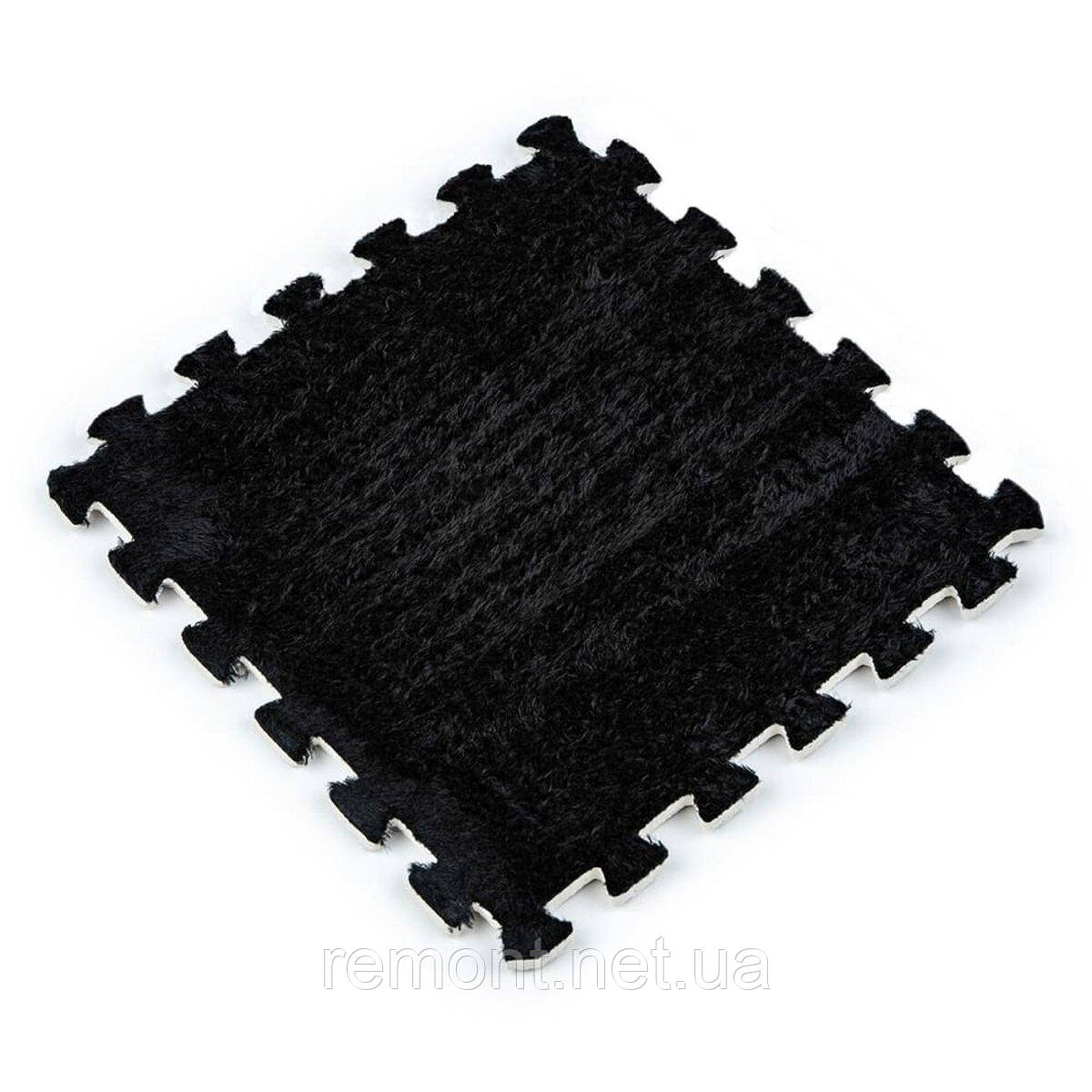 Підлога-пазл плюшевий 30х30х1см Чорний (D) SW-00002078, фото 1