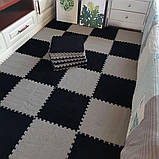 Підлога-пазл плюшевий 30х30х1см Чорний (D) SW-00002078, фото 8