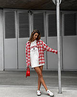 Рубашка жіноча модна фланелева у клітинку (Норма), фото 4