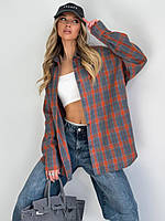 Рубашка жіноча модна фланелева у клітинку (Норма), фото 5