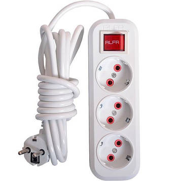 Електричний подовжувач з вимикачем на 3шт/3м R303