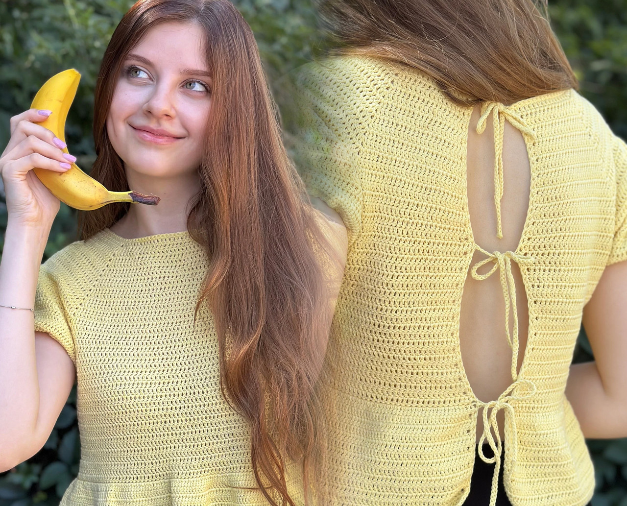 БЛУЗА ІЗ ЗАВ'ЯЗКАМИ, Майстер-клас із в'язання (рівень простий̆), фото 1