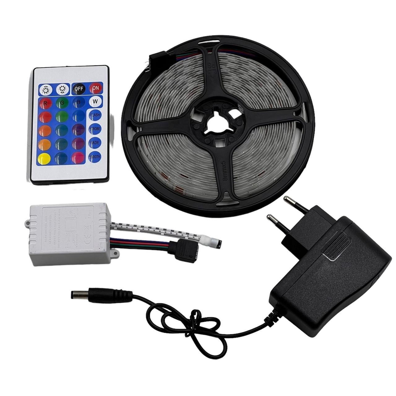 Стрічка світлодіодна RGB 2835 HM-1 SMD STRIP (LED/з пультом) 5м, стрічка LED з пультом