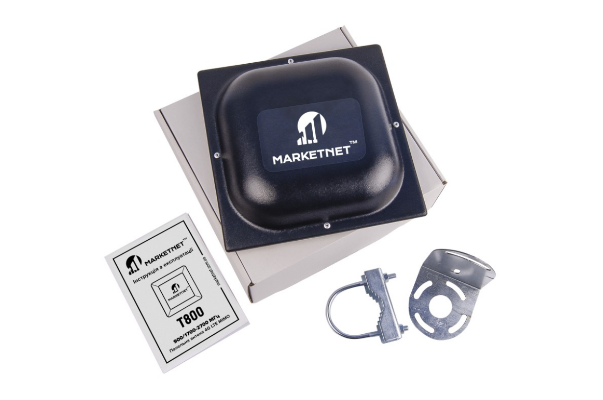 Панельна 4G LTE антена MIMO MarketNet T800 18 дБ 900/1700-2700 МГц